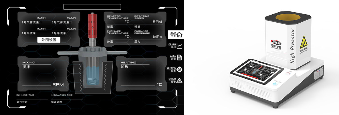 霍桐ZN型智能触摸屏规范尝试室细小型反映釜电控箱及触摸操控界面表现图